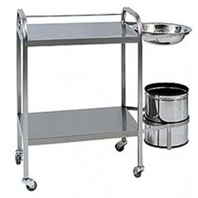 Τραπέζι ιατρείου INOX με δοχείο και λεκάνη