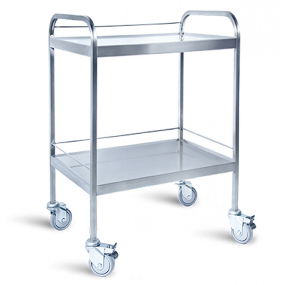 Τραπέζι ιατρείου INOX με 2 ράφια Ιατρικά Έπιπλα 