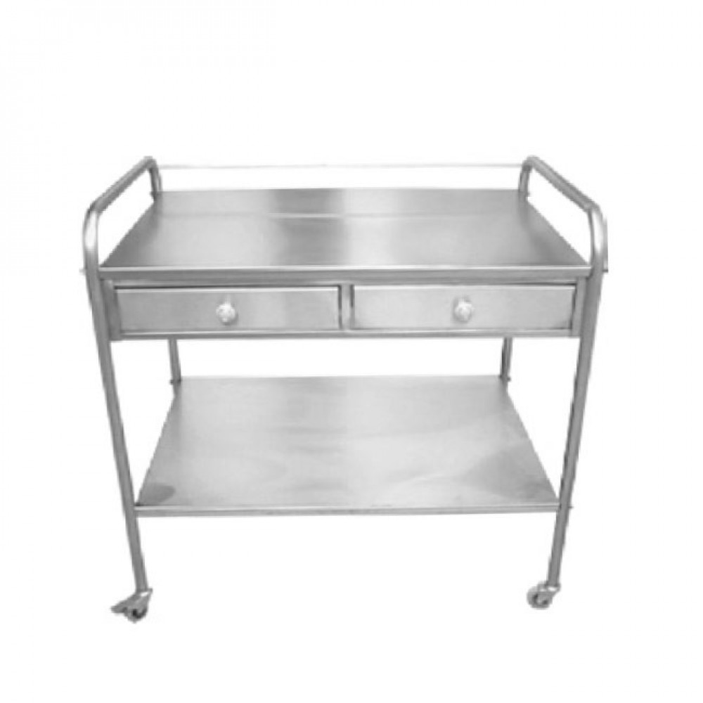 Τραπέζι ιατρείου INOX με 2 συρτάρια και 2 ράφια Ιατρικά Έπιπλα 