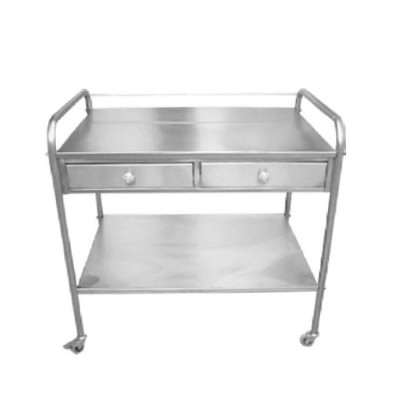 Τραπέζι ιατρείου INOX με 2 συρτάρια και 2 ράφια