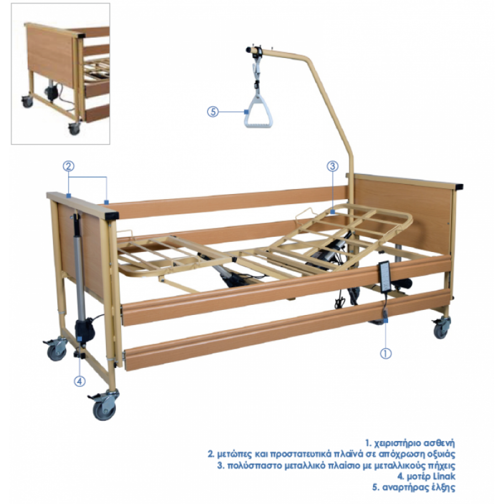 Νοσοκομειακό κρεβάτι ηλεκτρικό Trento 1 Κατ οίκον Νοσηλεία